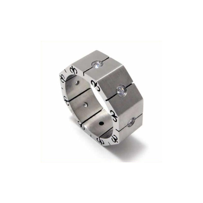 Diamanten 8 Mm Titanium Ingelegde Ring Diamanten 8 Mm Titanium Ingelegde Ring