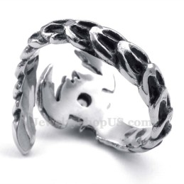 Titanium Schorpioen Ring Met Blauwe Zirkoon