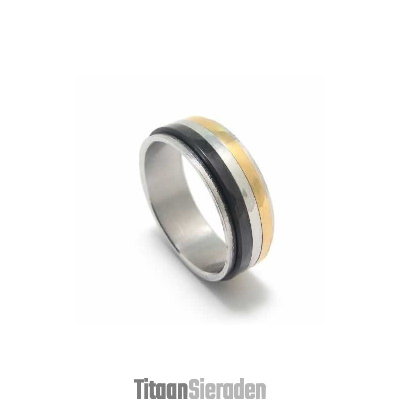 Drie Cirkels 8 Mm Titanium Ring Drie Cirkels 8 Mm Titanium Ring