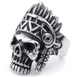 Titanium Indianen Schedelring
