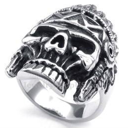 Titanium Indianen Schedelring