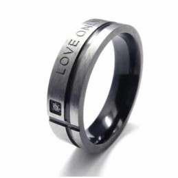 Love Only You Heren 6Mm Zwarte Titanium Ring