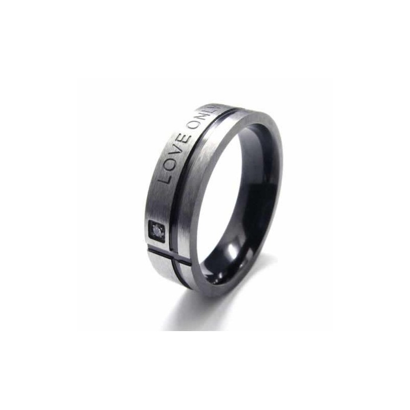 Love Only You Heren 6Mm Zwarte Titanium Ring Love Only You Heren 6Mm Zwarte Titanium Ring