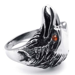 Titanium Adelaarsring Met Rode Ogen