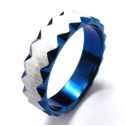 6 Mm Unisex Blauwe Titanium Ring