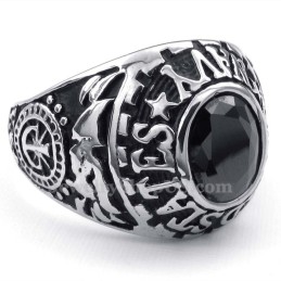 Titanium Ring Ingelegd Met Zwarte Zirkoon