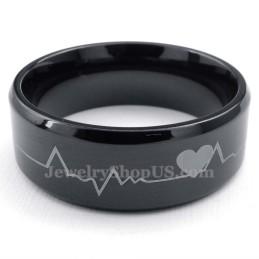Zwarte Titanium Ronde Ring