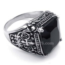 Titanium Ring Met Zwarte Zirkoon
