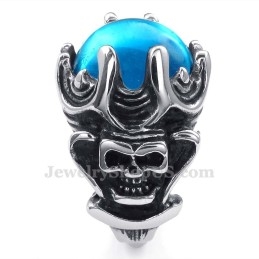 Titanium Ring Met Blauwe Zirkoon
