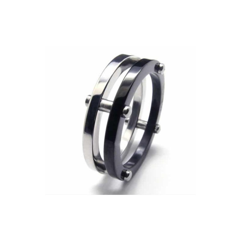 Twee Cirkels Heren 6 Mm Titanium Ring Twee Cirkels Heren 6 Mm Titanium Ring