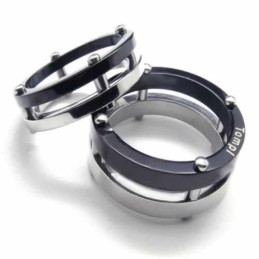 Twee Cirkels Heren 6 Mm Titanium Ring