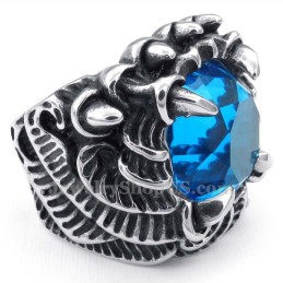 Titanium Ring Met Blauwe Zirkoon