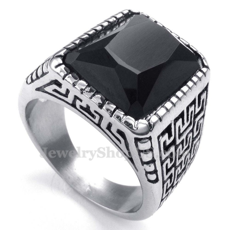 Heren Zwarte Zirkoon Titanium Ring