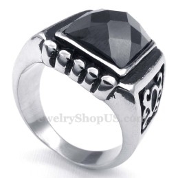 Zwarte Zirkoon Titanium Ring