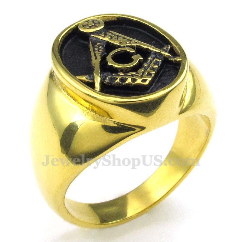 Gouden Titanium Vrijmetselaarsring Gouden Titanium Vrijmetselaarsring