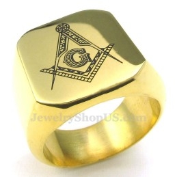 Gouden Titanium Vrijmetselaarsring