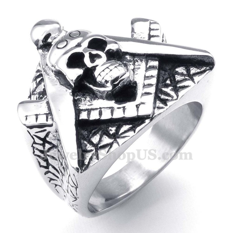 Titanium Vrijmetselaars Schedelring Titanium Vrijmetselaars Schedelring