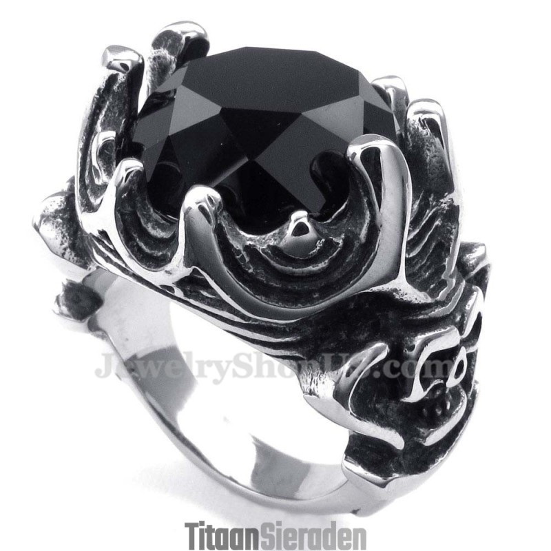 Zwarte Zirkoon Titanium Ring Zwarte Zirkoon Titanium Ring