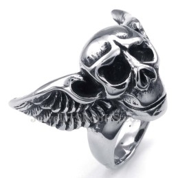Titanium Schedelring Met Vleugels