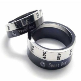 Sweet Day 8 Mm Diamanten Gezette Titanium Ingelegde Ring