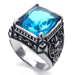 Blauwe Zirkoon Titanium Ring