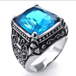 Blauwe Zirkoon Titanium Ring