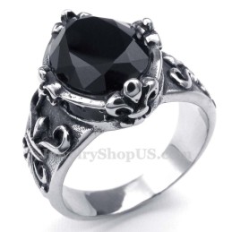 Zwarte Zirkoon Titanium Ring