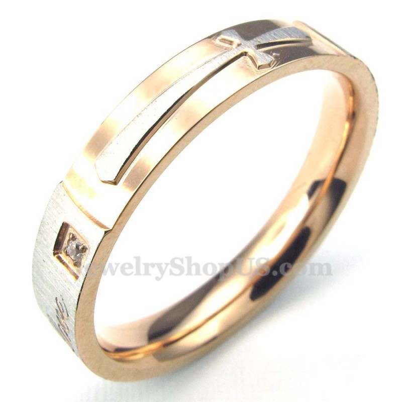 Roségouden Titanium Kruisring Roségouden Titanium Kruisring