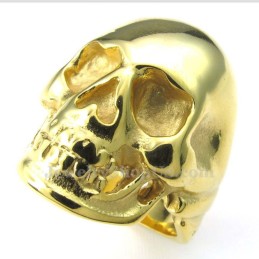 Gouden Schedel Titanium Ring