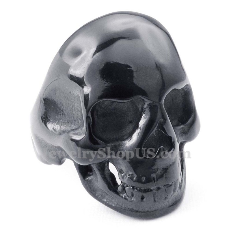 Zwarte Titanium Schedelring Zwarte Titanium Schedelring