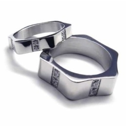 Diamanten Zetting 6 Mm Titanium Ingelegde Ring