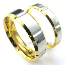 Mode Zilveren Gouden Titanium Ring (Dames)