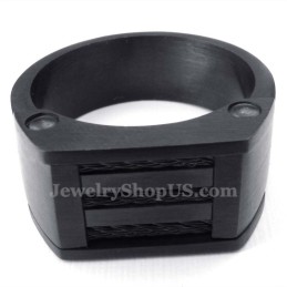 Zwarte Draad Titanium Ring