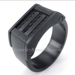 Zwarte Draad Titanium Ring