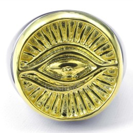 Gouden Zonnegod Titanium Ring