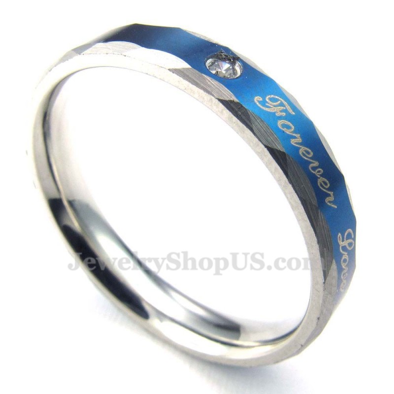 Forever Love Blauwe Titanium Koppelring (Dames) Forever Love Blauwe Titanium Koppelring (Dames)