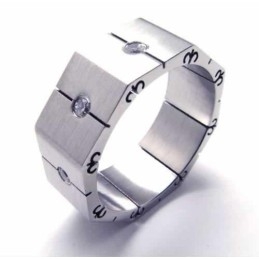 Diamanten 8 Mm Titanium Ingelegde Ring