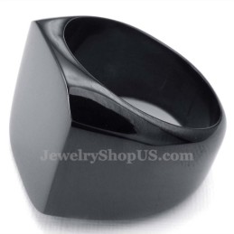 Heren Zwarte Titanium Gladde Ring