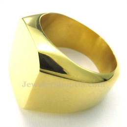 Heren Gouden Titanium Gladde Ring