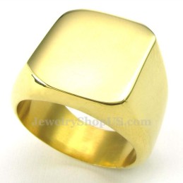 Heren Gouden Titanium Gladde Ring