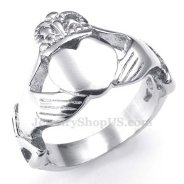Handen Knuffelen Omhoog Hart Titanium Ring