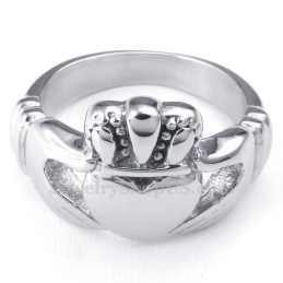 Handen Knuffelen Omhoog Hart Titanium Ring