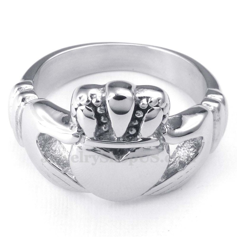 Handen Knuffelen Omhoog Hart Titanium Ring