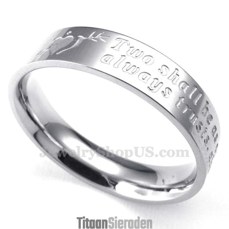 Titanium Ring Met Een Pijl Door Het Hart (Heren) Titanium Ring Met Een Pijl Door Het Hart (Heren)