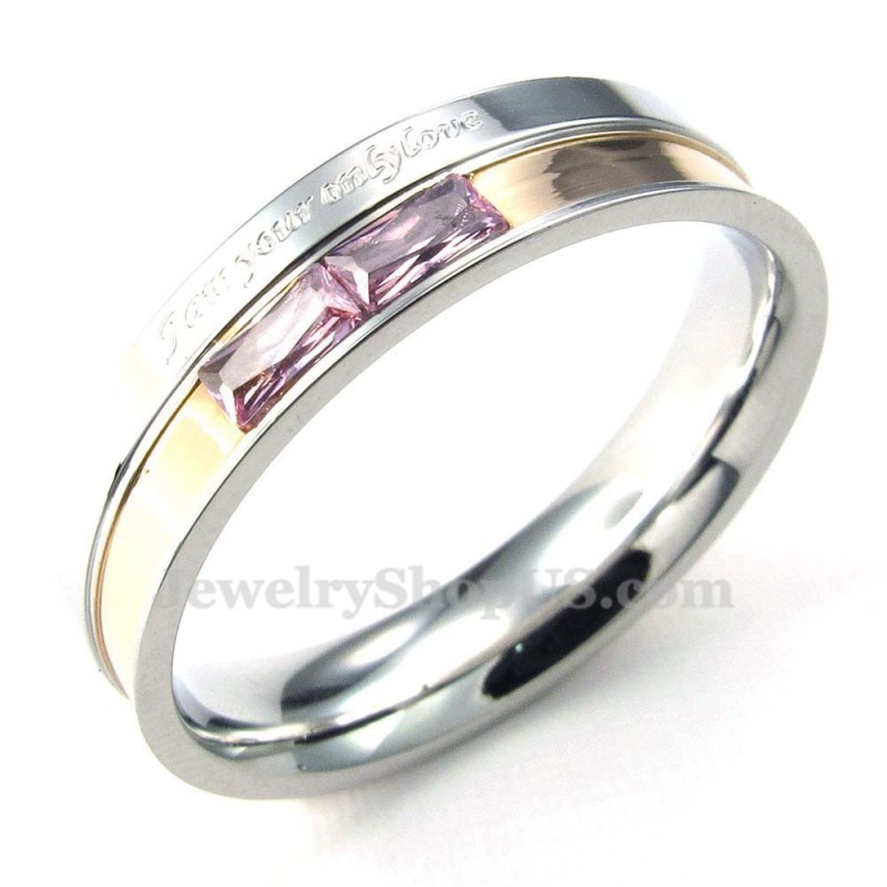Titanium Lovers Ring Met Rode Strass Titanium Lovers Ring Met Rode Strass