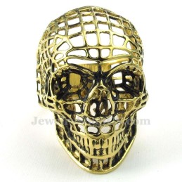 Gouden Titanium Holle Schedelring