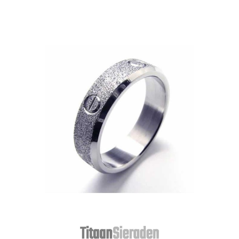 Geborstelde 6 Mm Titanium Ring Geborstelde 6 Mm Titanium Ring