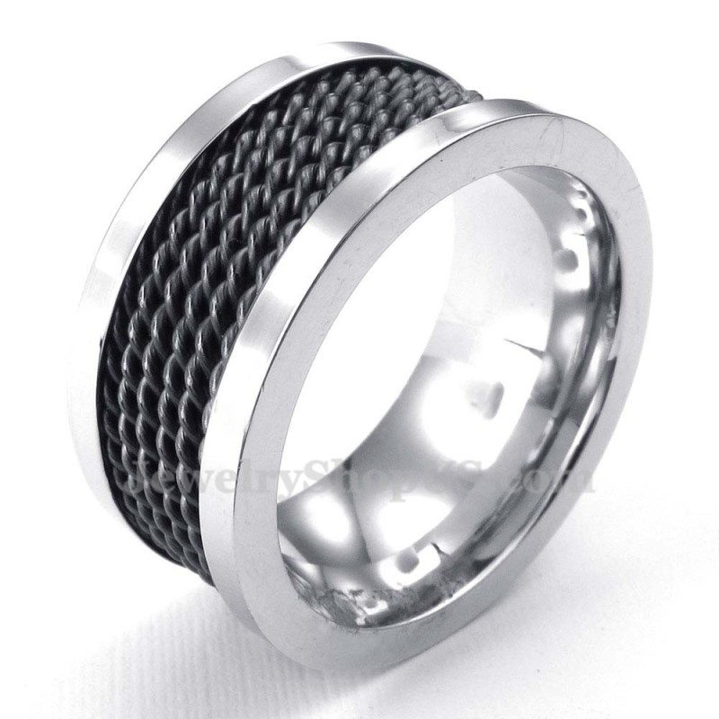 Zwarte Draad Titanium Ring