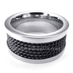 Zwarte Draad Titanium Ring