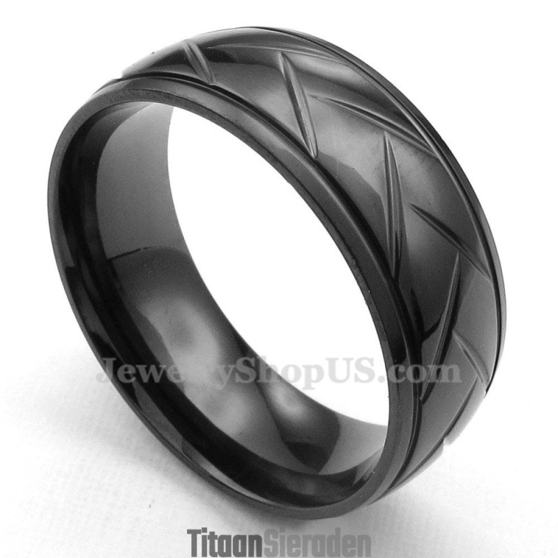 Zwarte Hack Flower Titanium Ring Zwarte Hack Flower Titanium Ring